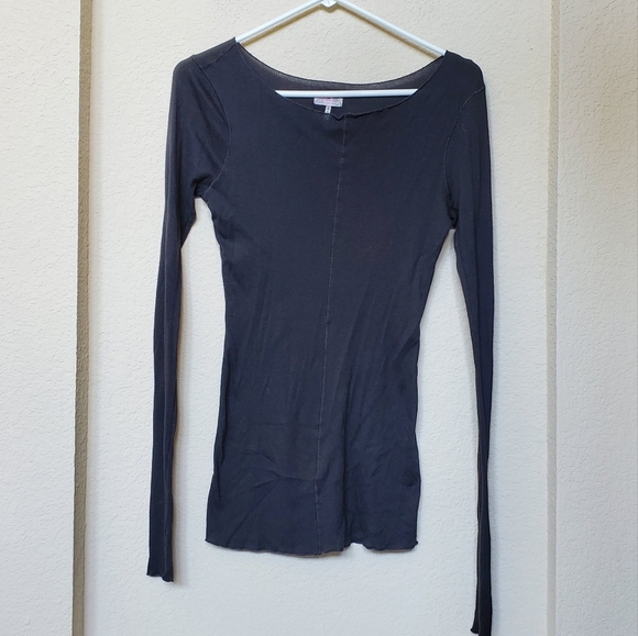 Free People Tops - Free People Gray Fitted Long Sleeve Tee.  Size Small